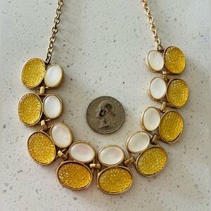Gold & Pearl Opaque Stone Necklace